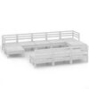 vidaXL Set Salotto da Giardino 10 pz in Legno Massello di Pino Bianco