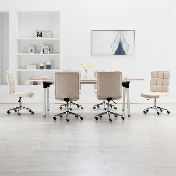 vidaXL Sedie da Pranzo 6 pz Crema in Tessuto