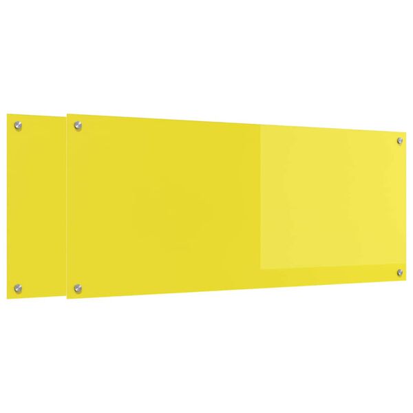 vidaXL Rivestimento da Cucina 2 pcs Giallo 120 x 50 cm vetro temperato