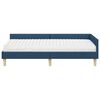 vidaXL Struttura Letto Angolare con Materasso 2 pcs Blu Tessuto