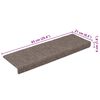 vidaXL Tappetini per scale autoadesivi 15 pz 65x21x4 cm beige bordo rettangolare