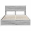 vidaXL Letto con Contenitore con testiera Grigio Sonoma 140 x 200 cm