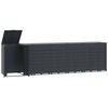vidaXL Copribidone con Ruote 6 Bidoni Antracite 414x79x117cm Acciaio