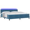 vidaXL Letto a Sorgente LED con led Blu Scuro 200 x 200 cm Velluto