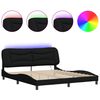 vidaXL Giroletto con LED senza Materasso Hvar Nero 180x200 cm in Tessuto