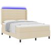 vidaXL Letto a Sorgente LED con materasso Crema 160 x 200 cm Tessuto