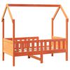 vidaXL Giroletto Casetta Bambini Marrone Cera 70x140 cm Massello Pino