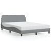 vidaXL Letto con Materasso Dover Grigio Chiaro 140x200cm Tessuto