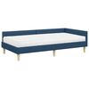 vidaXL Struttura Letto Angolare con Materasso 2 pcs Blu Tessuto