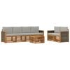 vidaXL Set di divani da esterno 7 pz Naturale e Grigio Chiaro