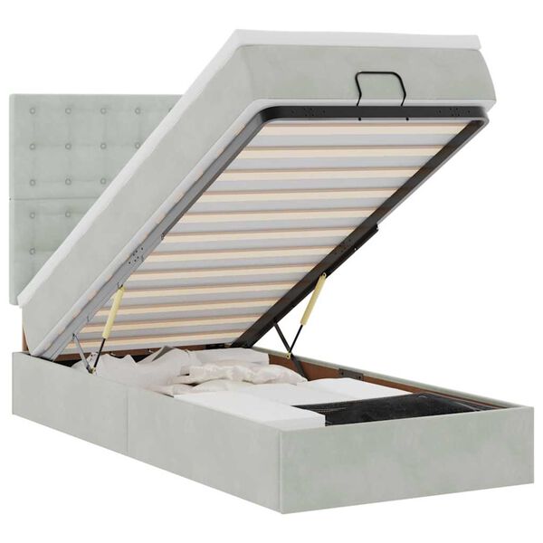 vidaXL Struttura Letto Pouf con Materassi 80x200 cm in Velluto