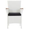 vidaXL Set da Pranzo per Giardino 9 pz in Polyrattan Bianco