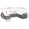 vidaXL Set Divani da Giardino 7pz con Cuscini Grigio Chiaro Polyrattan