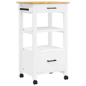 vidaXL Carrello da Cucina MONZA 48x40x88,5 cm in Legno Massello di Pino