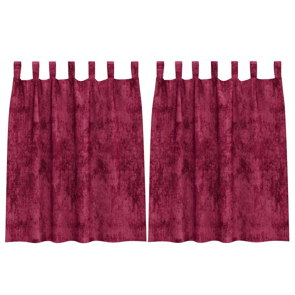 vidaXL Tende in Velluto 2 pcs Rosso Vino 140 x 140 cm Velluto