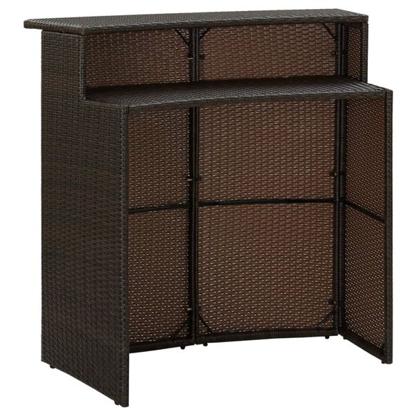 vidaXL Tavolo da Bar per Esterni Marrone 120x55x110 cm in Polyrattan