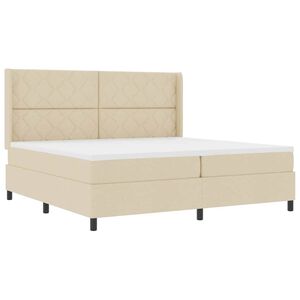 vidaXL Letto a Sorgente LED con testiera Crema 200 x 200 cm Tessuto