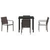 vidaXL Set da Pranzo per Giardino 5 pcs Marrone Poly Rattan