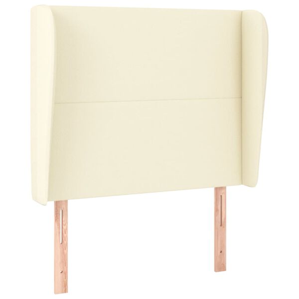 vidaXL Testiera ad Orecchio Crema 83x23x118/128 cm in Similpelle