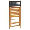 vidaXL Sedie Giardino Pieghevoli 4pz Nere Polyrattan e Legno Massello