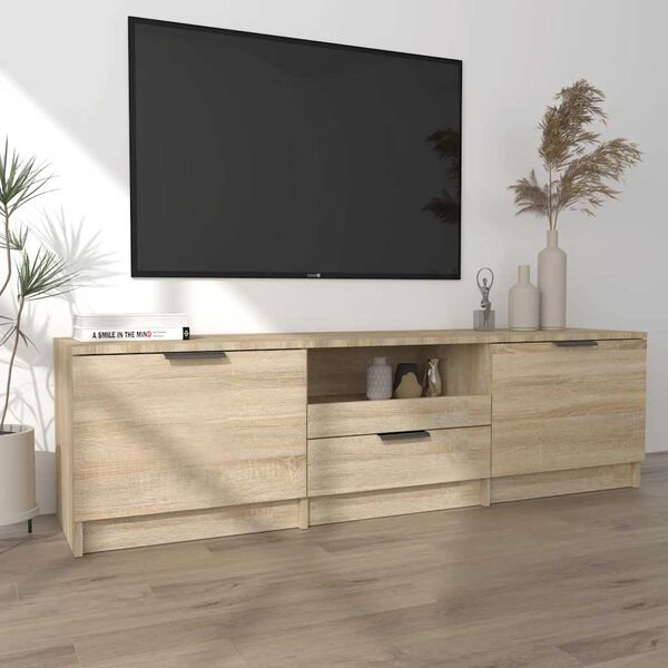 vidaXL Mobile TV Rovere Sonoma 140x35x40 cm Legno ingegnerizzato