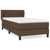 vidaXL Giroletto a Molle con Materasso Marrone Scuro 90x190cm Tessuto