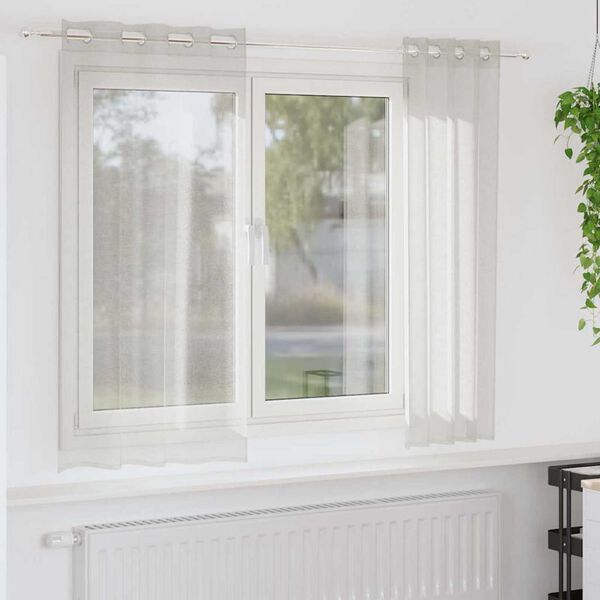 vidaXL Tenda in Velo con tende 2 pcs Crema 175 x 140 cm Poliestere