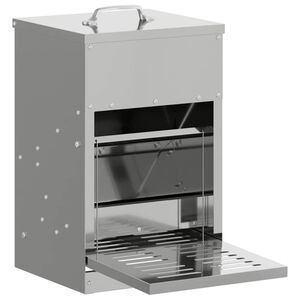 vidaXL Mangiatore a Pedale per Pollo Argento 25 x 42 x 40 cm
