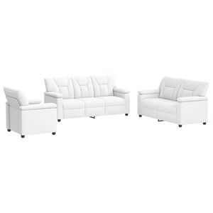 vidaXL Set di divani 3 pcs Bianco Similpelle
