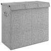 vidaXL Cesto Biancheria Pieghevole Grigio 64,5x34,5x59 cm Lino Finto