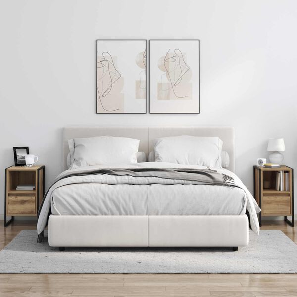 vidaXL Comodino Rovere Artigianale 39,5 x 30 x 50 cm Legno multistrato