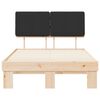 vidaXL Letto con Testiera Rivestita Nero 120 x 200 cm Pino massello
