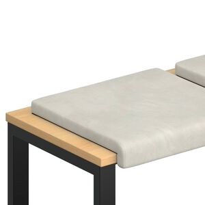 vidaXL Cuscino per panchina 2 pz Velluto Crema Profondit&agrave; 35 cm
