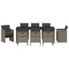 vidaXL Set da Pranzo per Giardino con cuscino 9 pcs Grigio polyrattan