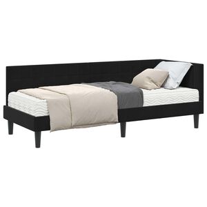 vidaXL Struttura Letto Angolare con Materasso 2 pz Nero 80 x 200 cm
