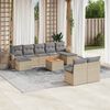 vidaXL Set Divano da Giardino 10 pz con Cuscini Beige Misto Polyrattan