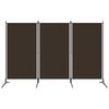 vidaXL Paravento a 3 Pannelli Marrone 260x180 cm