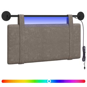 vidaXL Testiera sospesa Con luce LED Grigio PU Antico