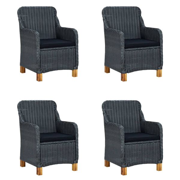 vidaXL Set Mobili da Pranzo per Giardino 5 pz Grigio Scuro