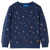vidaXL Felpa da Bambino Blu Marino M&eacute;lange 104