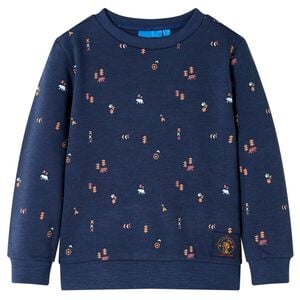 vidaXL Felpa da Bambino Blu Marino M&eacute;lange 104
