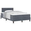 vidaXL Letto a molle con testiera Grigio scuro 120 x 200 cm Velluto