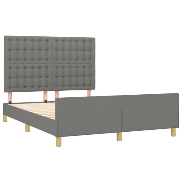 vidaXL Giroletto senza Materasso Grigio Scuro 140x190 cm Tessuto