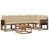 vidaXL Set di divani da esterno con cuscino 6 pcs Naturale e Beige