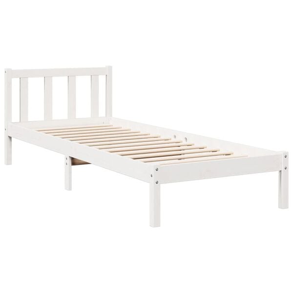 vidaXL Letto Extra Lungo senza Materasso Bianco 90x210 cm in Pino