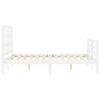 vidaXL Giroletto con Testiera Bianco 140x190 cm in Legno Massello