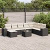 vidaXL Set Divani da Giardino con Cuscini 8 pz Nero in Polyrattan