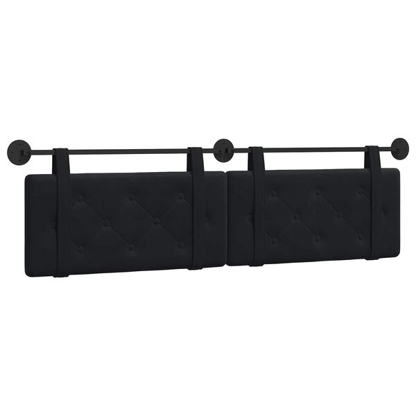 vidaXL Testata appesa Montaggio a parete Nero 190 x 55 x 5 cm Velluto