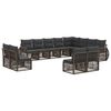 vidaXL Set Divano da Giardino 12 pz Grigio e Grigio Scuro polyrattan