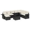 vidaXL Set Divani da Giardino con Cuscini 8 pz Nero in Polyrattan